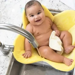 Blooming Bath Bath Tubs & Seats*Bloomingbath.com - Poppy Flower Bath Mat - Sink Bathtub Cushion for Baby, Yellow