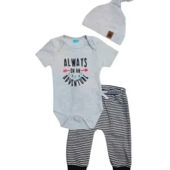 Bon Bébé Baby Sets*Bon Bebe 3 Piece Gray Bodysuit Set