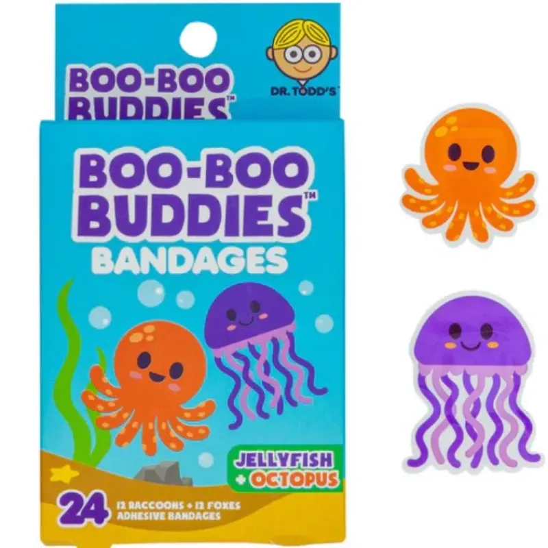Boo Boo Budies Medicine Dispenser*Boo Boo Buddies - Kids Adhesive Bandages, Jellyfish + Octopus