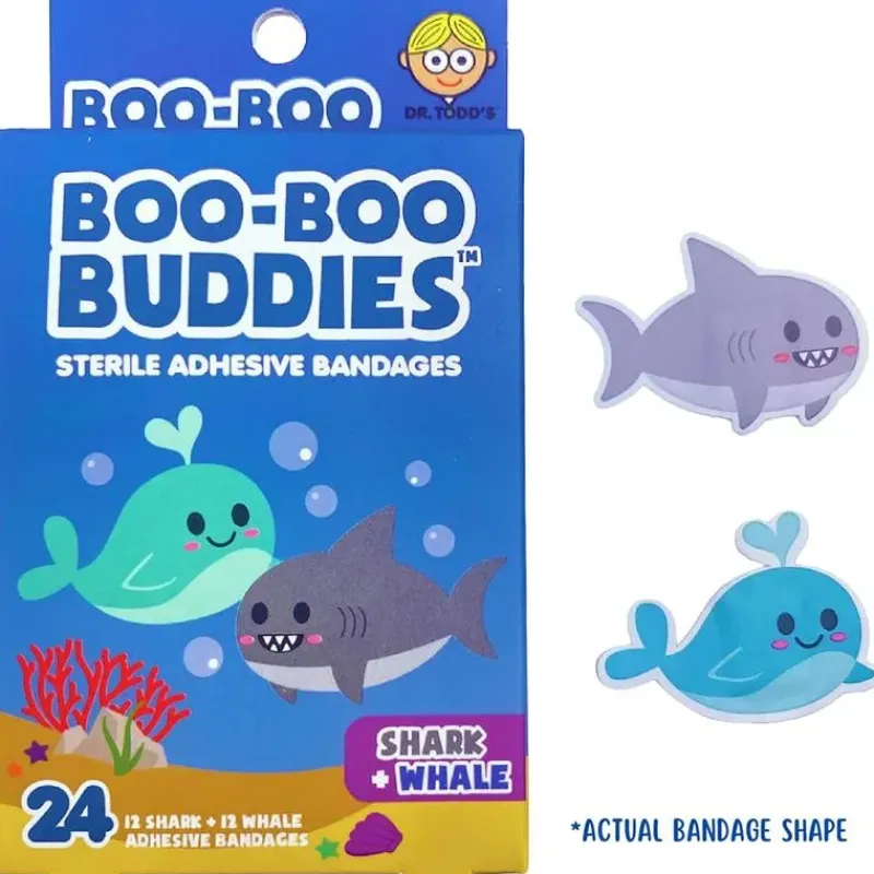 Boo Boo Budies Medicine Dispenser*Boo Boo Buddies - Kids Adhesive Bandages, Shark + Whale