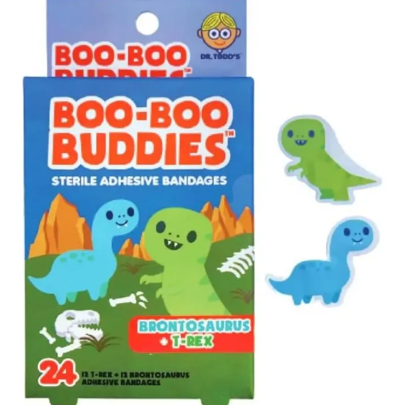 Boo Boo Budies Medicine Dispenser*Boo Boo Buddies - Kids Adhesive Bandages, Brontosaurus + T rex