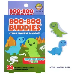 Boo Boo Budies Medicine Dispenser*Boo Boo Buddies - Kids Adhesive Bandages, Brontosaurus + T rex