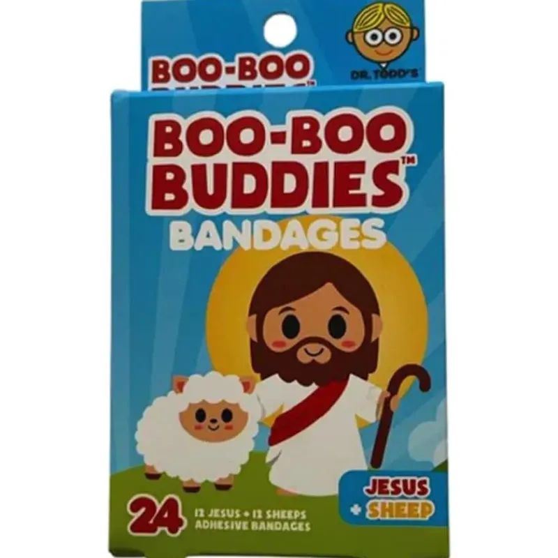 Boo Boo Budies Medicine Dispenser*Boo Boo Buddies - Kids Adhesive Bandages, Jesus + Sheep
