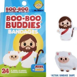 Boo Boo Budies Medicine Dispenser*Boo Boo Buddies - Kids Adhesive Bandages, Jesus + Sheep