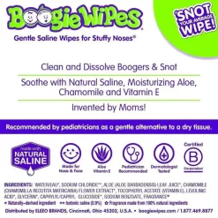 Boogie Wipes Wipes & Warmers*- 30Ct Saline Nose Wipes, Grape
