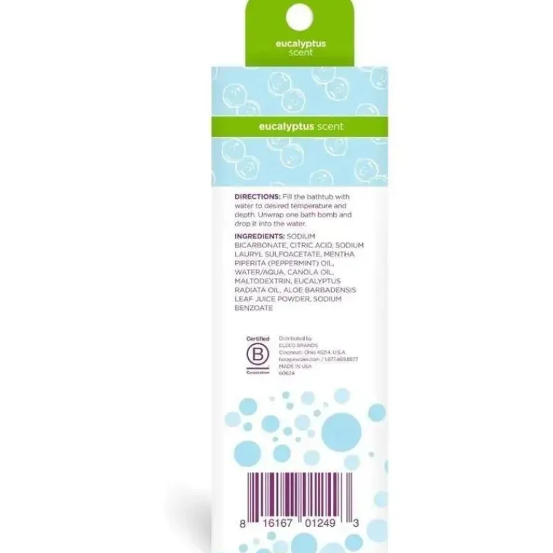 Boogie Wipes Bodywash & Soap*- 3Pk Calming Bath Bombs, Eucalyptus