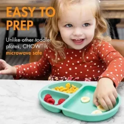 Boon Plates & Bowls|Dishes, Utensils & Food Containers*- CHOW™ Bbay and Toddler Silicone Divided Plate Set, Blue