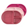 Boon Plates & Bowls|Dishes, Utensils & Food Containers*- CHOW™ Silicone Unbreakable Divided Plates Set For Toddlers – Pink Multicolor