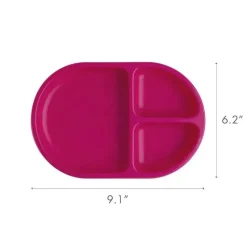 Boon Plates & Bowls|Dishes, Utensils & Food Containers*- CHOW™ Silicone Unbreakable Divided Plates Set For Toddlers – Pink Multicolor