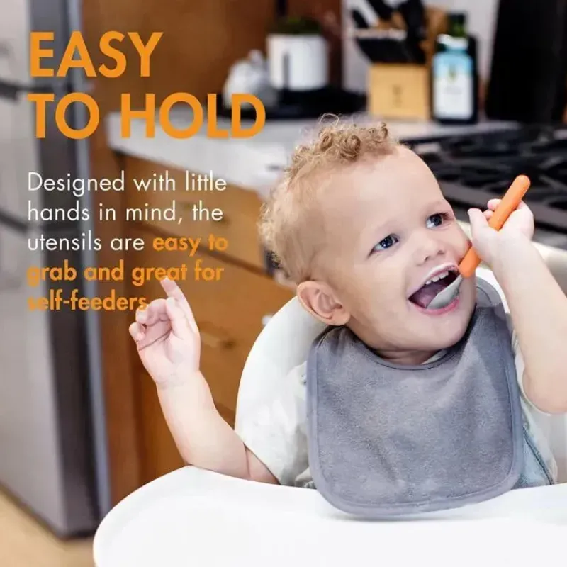 Boon Utensils & Accessories|Dishes, Utensils & Food Containers*- CHOW™ Toddler Stainless Steel Utensil Spoon And Fork Set, Mint