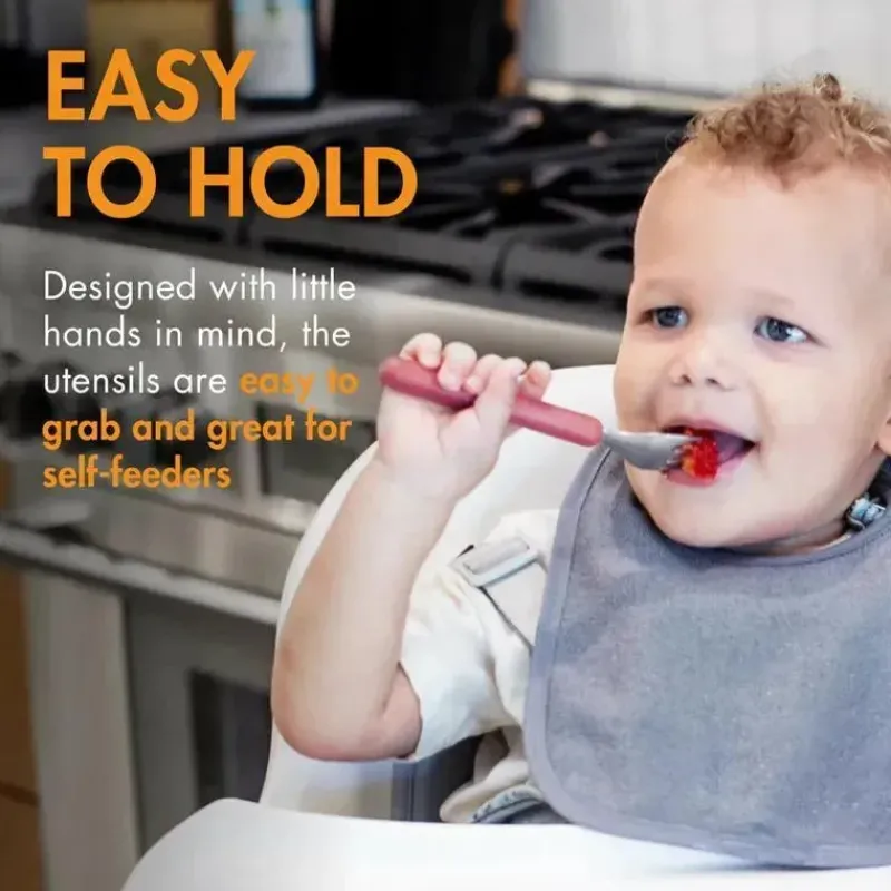Boon Utensils & Accessories|Dishes, Utensils & Food Containers*- CHOW™ Toddler Stainless Steel Utensil Set, Pink