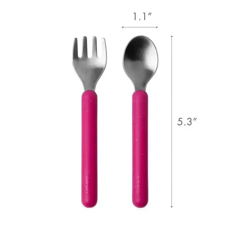 Boon Utensils & Accessories|Dishes, Utensils & Food Containers*- CHOW™ Toddler Stainless Steel Utensil Set, Pink
