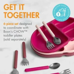 Boon Utensils & Accessories|Dishes, Utensils & Food Containers*- CHOW™ Toddler Stainless Steel Utensil Set, Pink