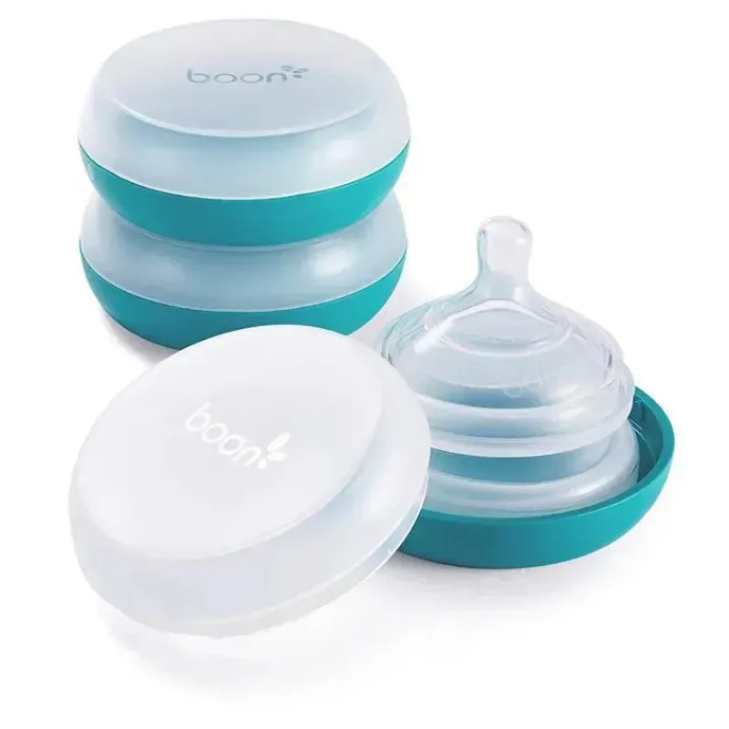 Boon Breast Pump Accessories*Nursh Pouch & Nipple Container 3-Pack, Blue