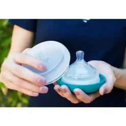 Boon Breast Pump Accessories*Nursh Pouch & Nipple Container 3-Pack, Blue