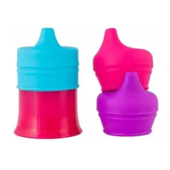 Boon Straw, Sippy & Training Cups|Dishes, Utensils & Food Containers*Snug Spout Universal Silicone Sippy Lids and Cup, 9M+ Pink Multi