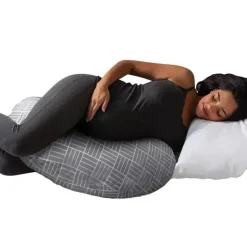 Boppy Body Pillow|Gift For Mom*- Cuddle Pregnancy Pillow, Gray Basket Weave