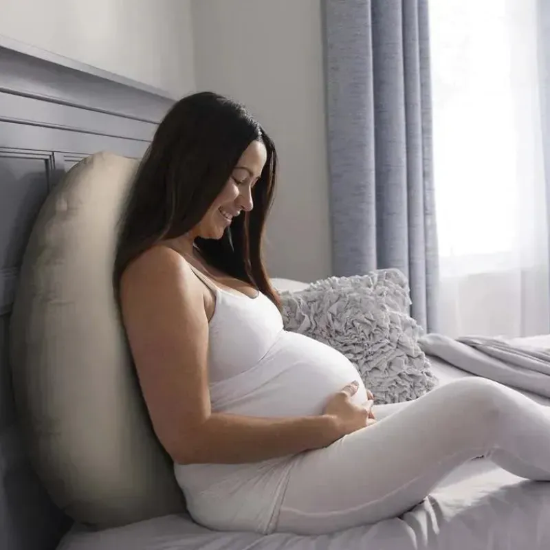 Boppy Body Pillow*- Cuddle Pregnancy Pillow with 100% Organic Cotton Removable Cover, Biscuit