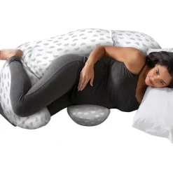 Boppy Body Pillow|Gift For Mom*- Full Body Side Sleeper Pillow, Mirage White and Gray