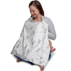 Boppy Nursing Covers, Scarves, & Wedges*- Nursing Cover for Breastfeeding, Gray Ferns