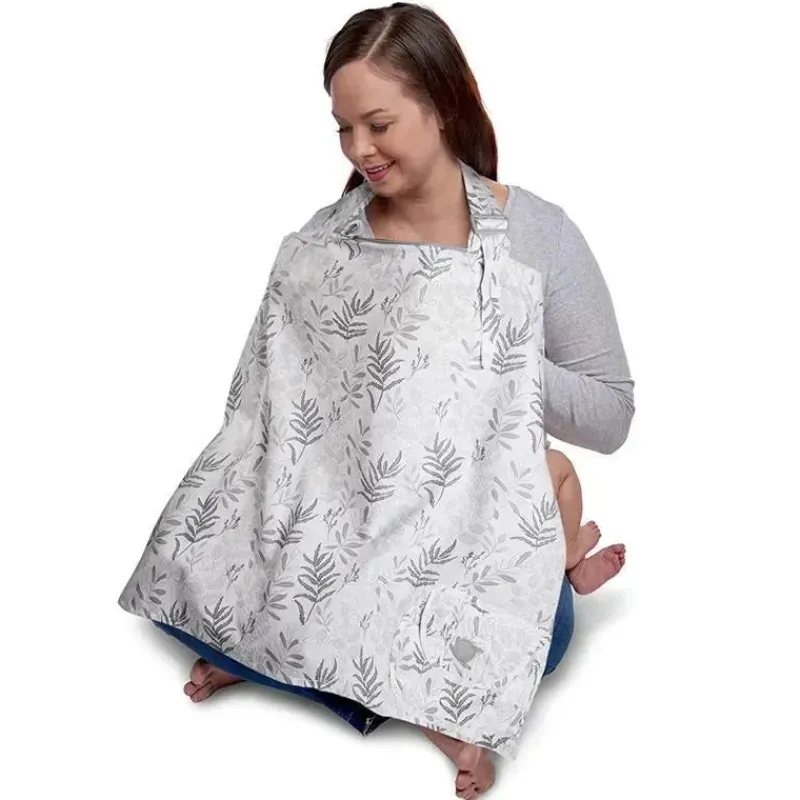 Boppy Nursing Covers, Scarves, & Wedges*- Nursing Cover for Breastfeeding, Gray Ferns