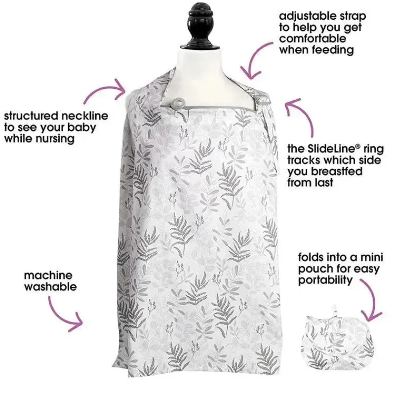 Boppy Nursing Covers, Scarves, & Wedges*- Nursing Cover for Breastfeeding, Gray Ferns