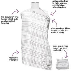 Boppy Nursing Covers, Scarves, & Wedges*- Nursing Cover for Breastfeeding, Gray Watercolor Stripes