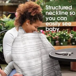 Boppy Nursing Covers, Scarves, & Wedges*- Nursing Cover for Breastfeeding, Gray Watercolor Stripes