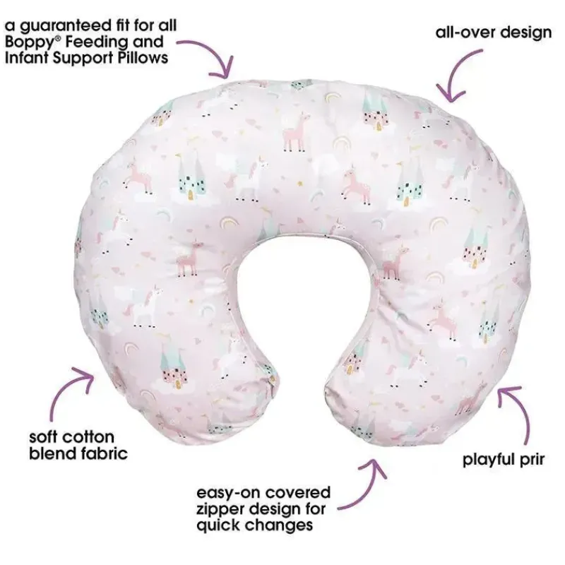 Boppy Nursing Covers, Scarves, & Wedges*- Nursing Pillow Cover, Pink Unicorns