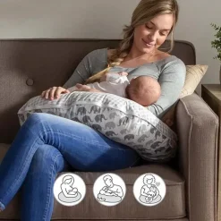 Boppy Nursing Pillows*- Nursing Pillow Quick-Dry Gray Elephant Cover