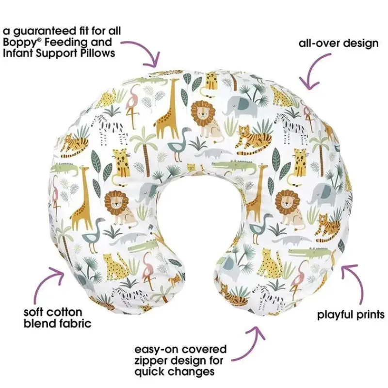 Boppy Nursing Pillows*- Original Cotton Slipcovers Colorful Wildlife