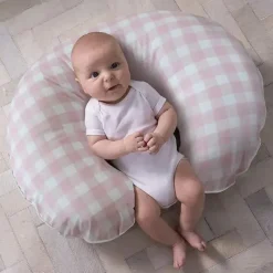 Nemcor Nursing Pillows*Boppy - Pillow Cover, Pink/White Jumbo Plaid