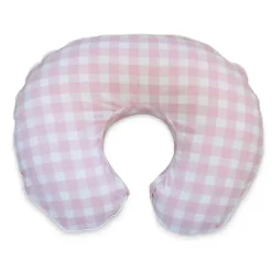Nemcor Nursing Pillows*Boppy - Pillow Cover, Pink/White Jumbo Plaid