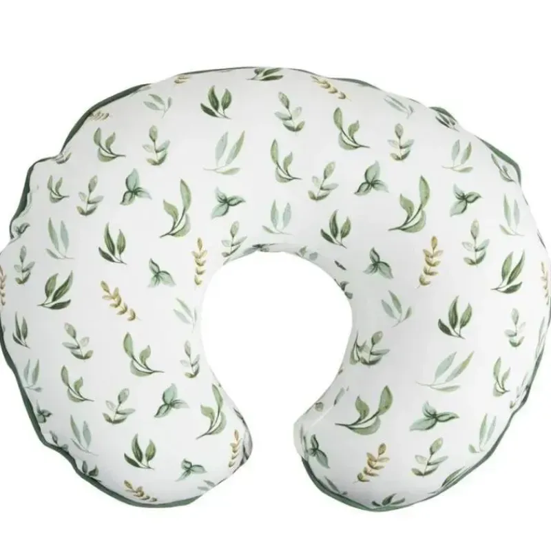 Boppy Gift For Mom|Organic*- Pillow Slipcover Organic Cotton, Green Little Leaves