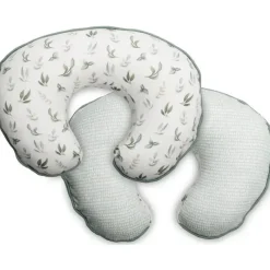 Boppy Gift For Mom|Organic*- Pillow Slipcover Organic Cotton, Green Little Leaves