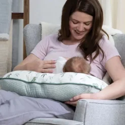 Boppy Gift For Mom|Organic*- Pillow Slipcover Organic Cotton, Green Little Leaves