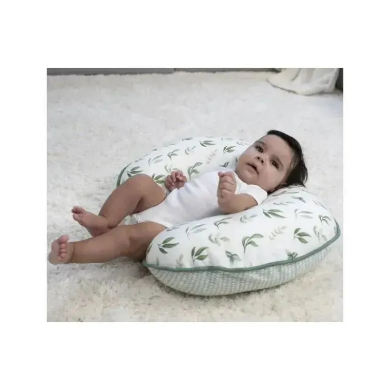 Boppy Gift For Mom|Organic*- Pillow Slipcover Organic Cotton, Green Little Leaves