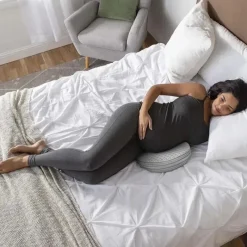 Boppy Body Pillow|Gift For Mom*- Pregnancy Pillow Wedge with Cover, Gray Stripe