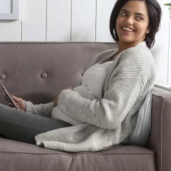 Boppy Body Pillow|Gift For Mom*- Pregnancy Pillow Wedge with Cover, Gray Stripe