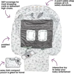 Boppy Cart Covers*- Shopping Cart & High Chair Cover with Storage Pouch, Gray Green Koala