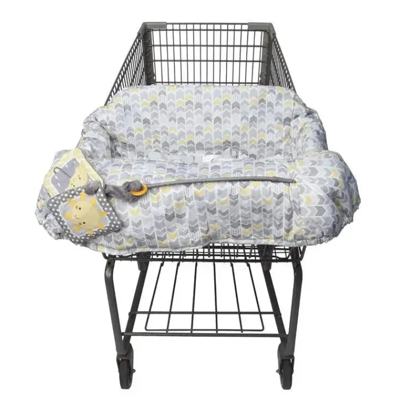 Boppy Nursing Covers, Scarves, & Wedges*- Shopping Cart and High Chair Cover, Sunshine Yellow and Gray Chevron with Changeable SlideLine and Seatbelt