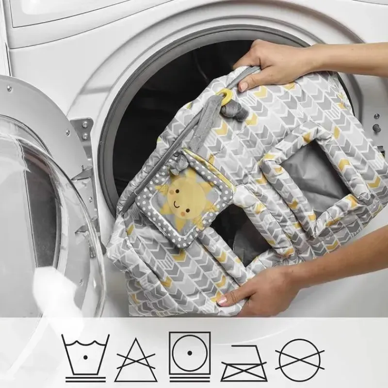 Boppy Nursing Covers, Scarves, & Wedges*- Shopping Cart and High Chair Cover, Sunshine Yellow and Gray Chevron with Changeable SlideLine and Seatbelt