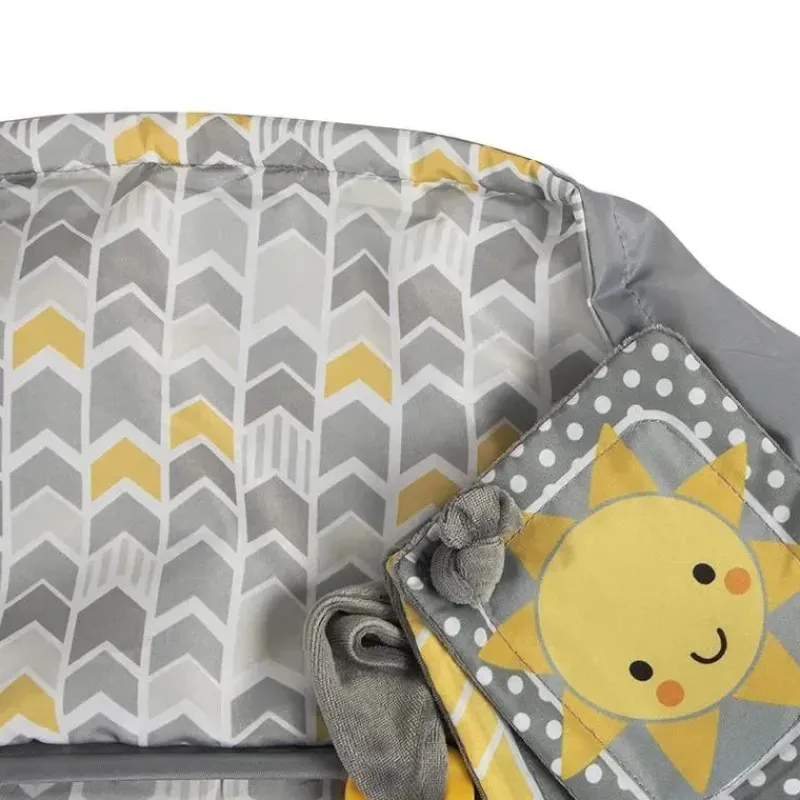 Boppy Nursing Covers, Scarves, & Wedges*- Shopping Cart and High Chair Cover, Sunshine Yellow and Gray Chevron with Changeable SlideLine and Seatbelt