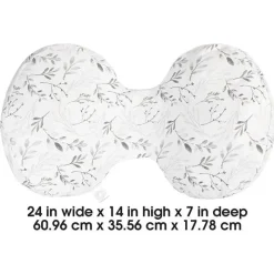 Boppy Body Pillow|Gift For Mom*- Side Sleeper, Gray Falling Leaves