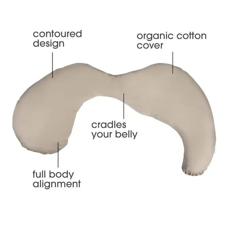 Boppy Body Pillow*- Total Body Pregnancy Pillow with Organic Cotton, Biscuit