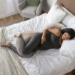 Boppy Body Pillow*- Total Body Pregnancy Pillow with Organic Cotton, Biscuit
