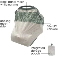 Boppy Nursing Covers, Scarves, & Wedges*Company - 4 & More Multi-use Cover, Green Leaves