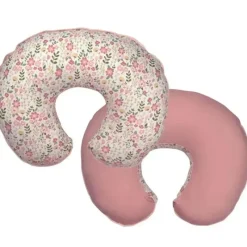 Boppy Organic|Nursing Covers, Scarves, & Wedges*Pillow Slipcover Organic Cotton, Blush Cottage Garden