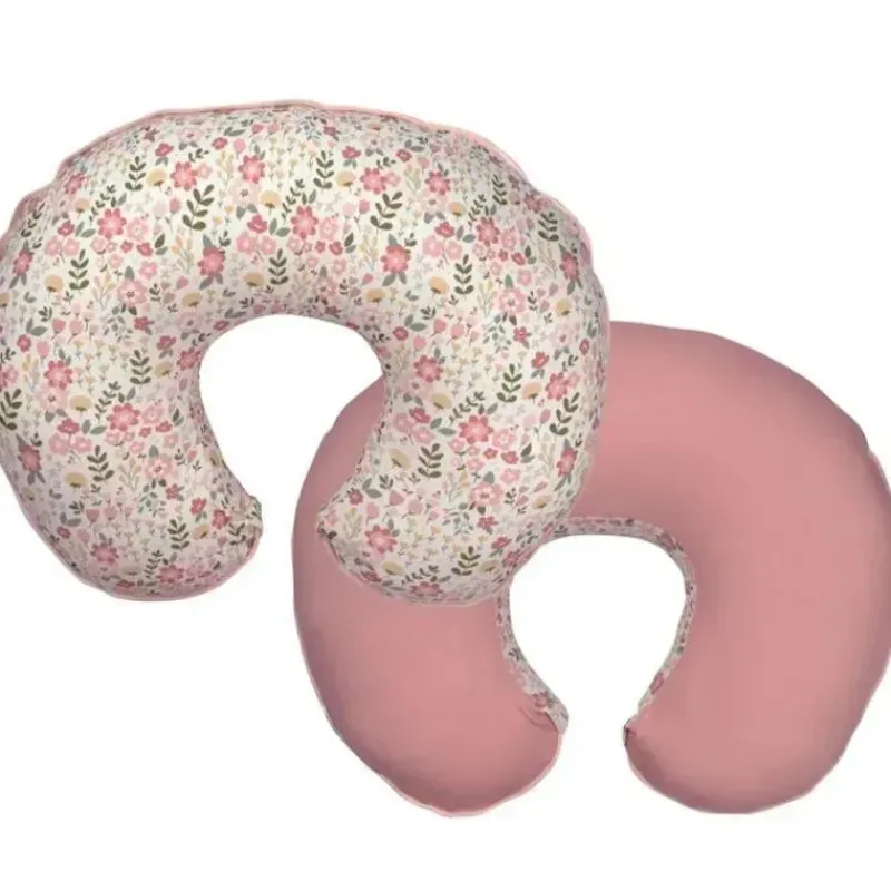 Boppy Organic|Nursing Covers, Scarves, & Wedges*Pillow Slipcover Organic Cotton, Blush Cottage Garden