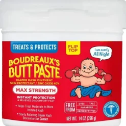 Boudreaux's Butt Paste Skin Treatments*Boudreaux's Baby Butt Paste Diaper Rash Ointment | Maximum Strength | 14 Oz. Jar